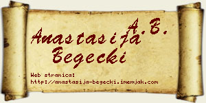 Anastasija Begečki vizit kartica
